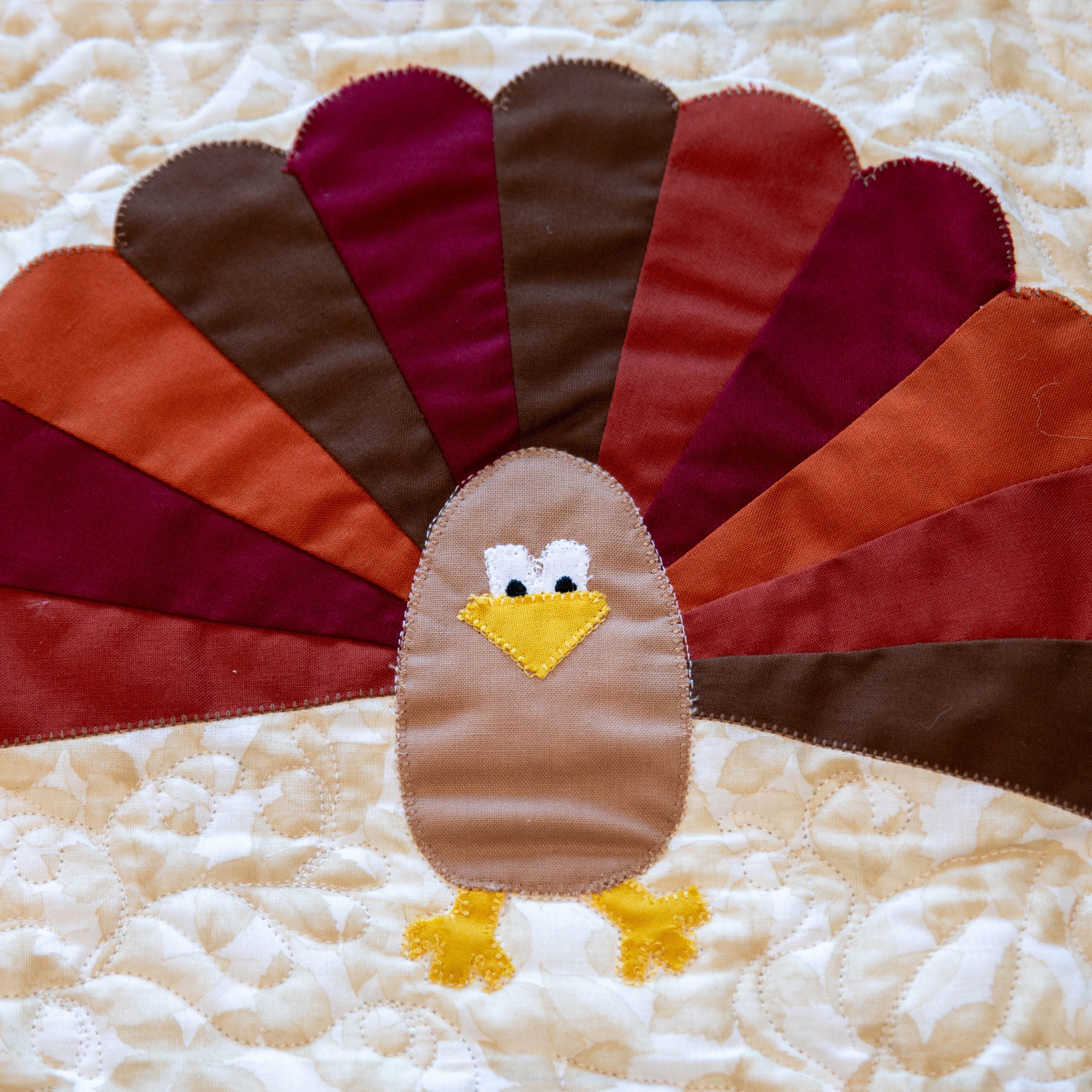 Turkey Thanksgiving Quilted Table Runner Precut Quilt Kit