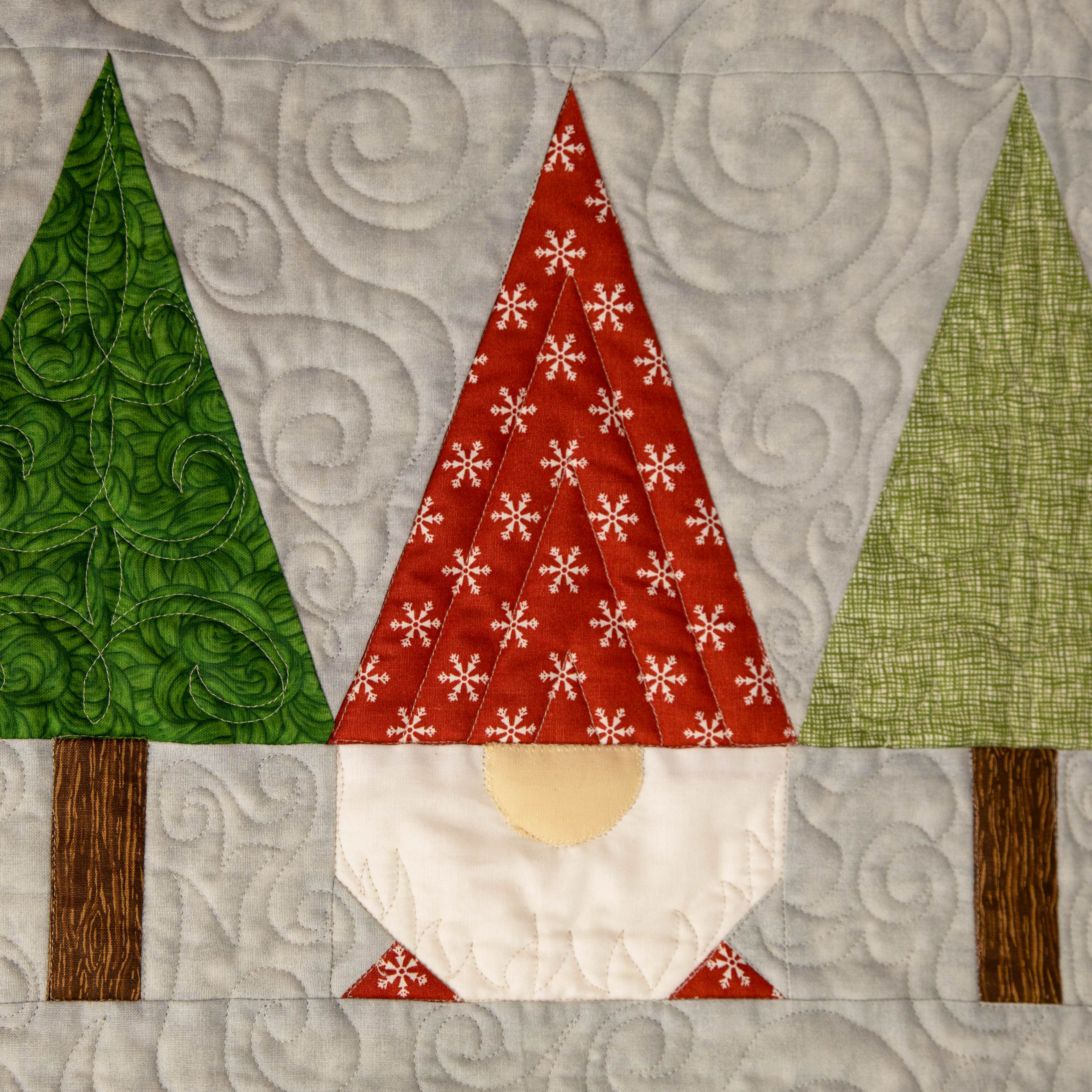 Christmas Gnomes Quilted Table Runner Precut Quilt Kit