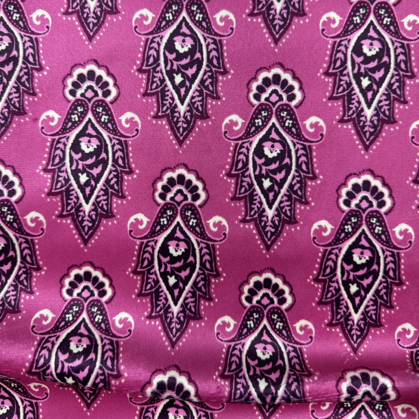 Lotus Flower Pattern- Magenta Minky