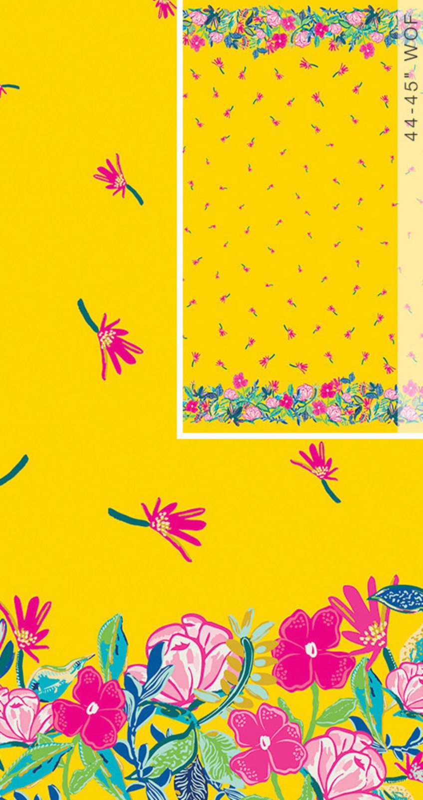 Meadow Bold Yellow Border Print Fabric