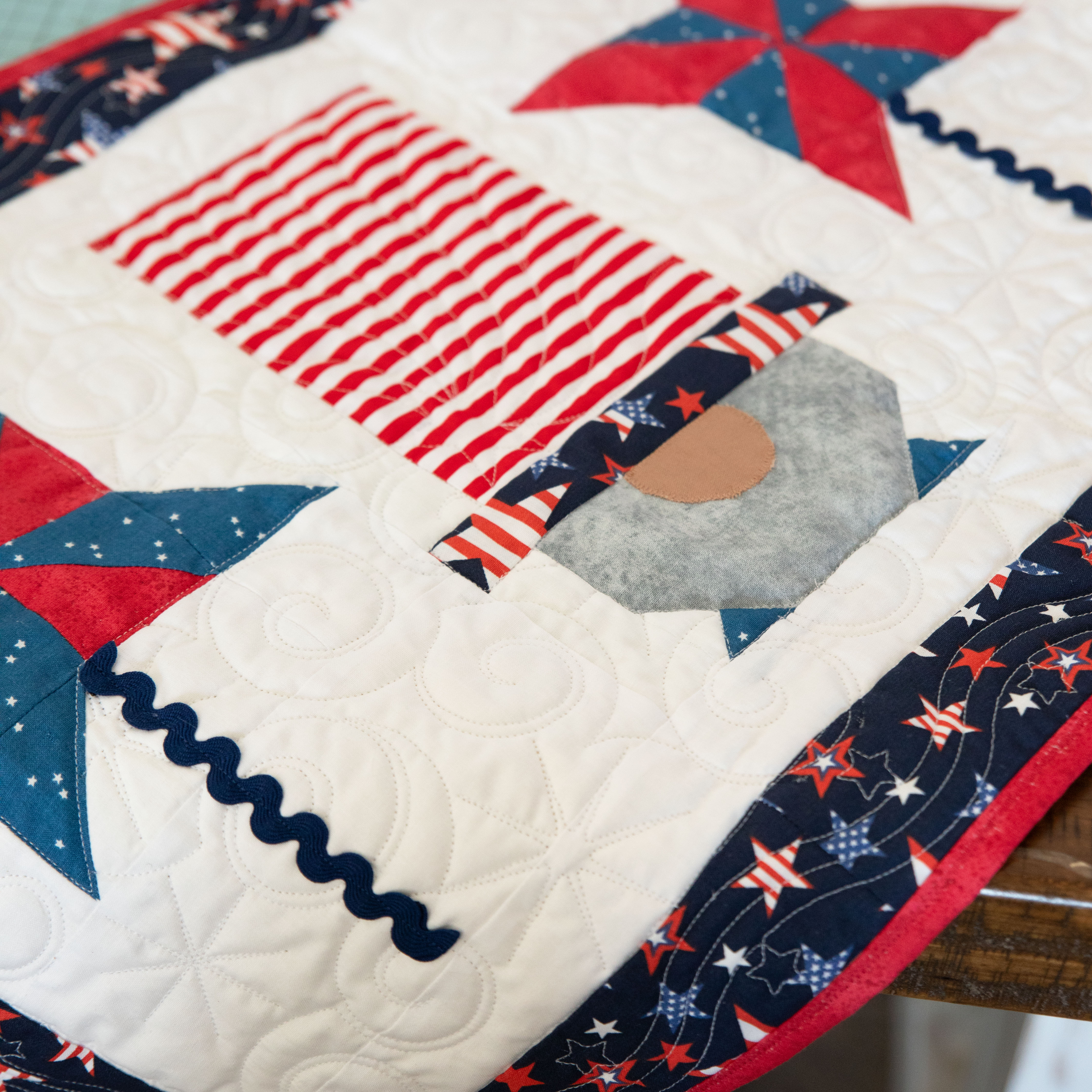 Patriotic Gnomes Quilted Table Runner Precut Quilt Kit