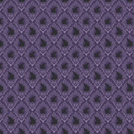 Spooky Schoolhouse Damask Purple