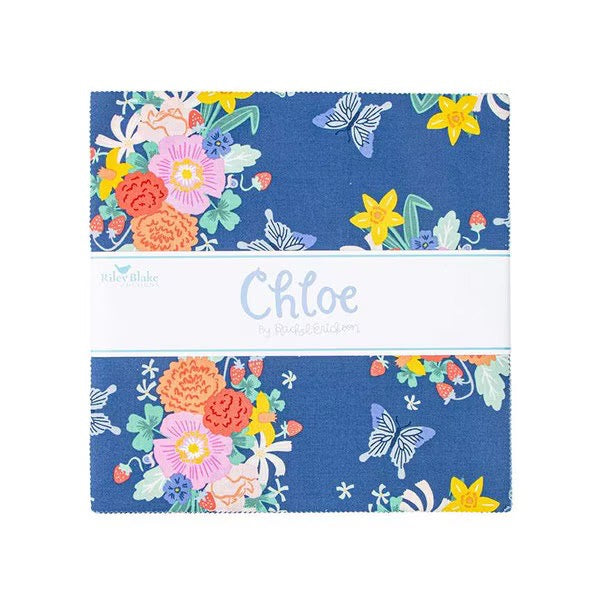 Chloe 10 in Squares Riley Blake Floral Fabric Layer Cake