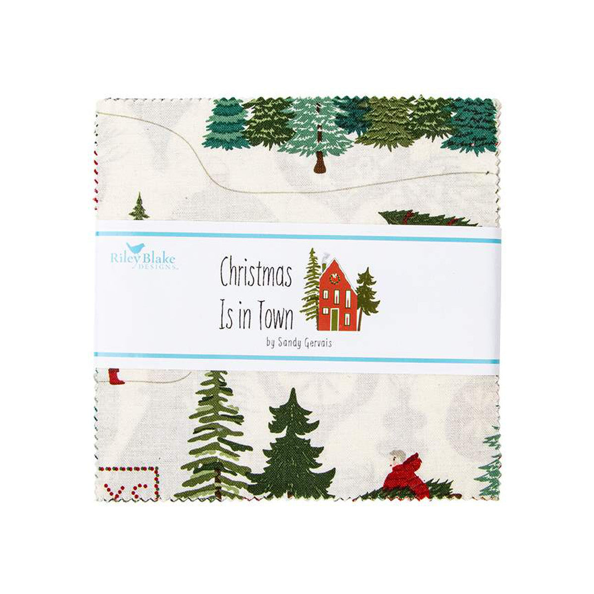 Christmas Is In Town  5 inch charm pack by Riley Blake