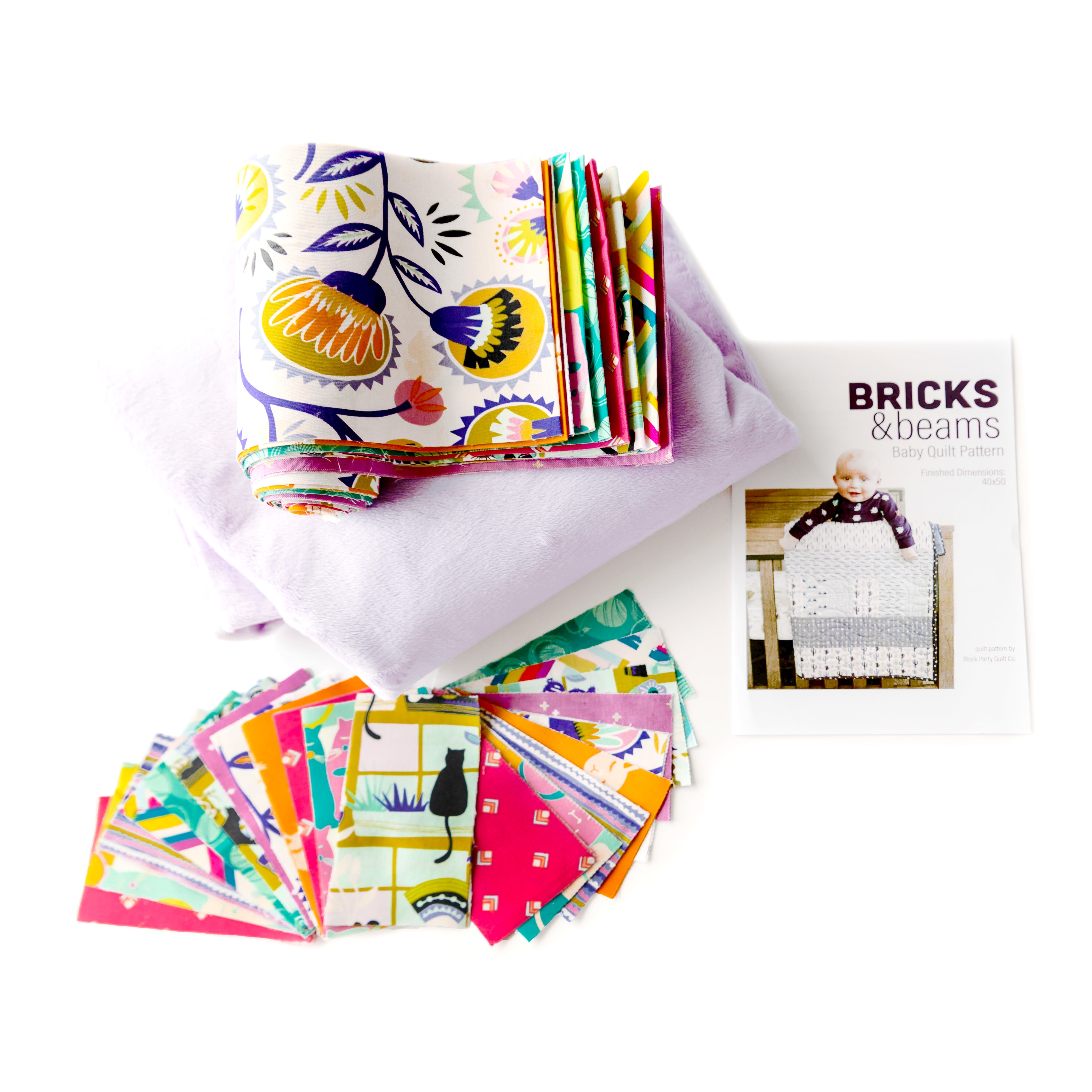 Bricks and Beams Quilt Kit - Colorful Cats