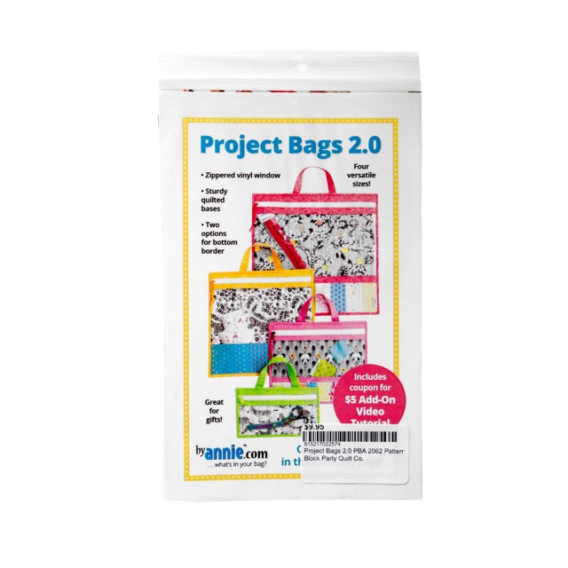 Portable Project Bag Pattern with Clear Front - Bags by Annie