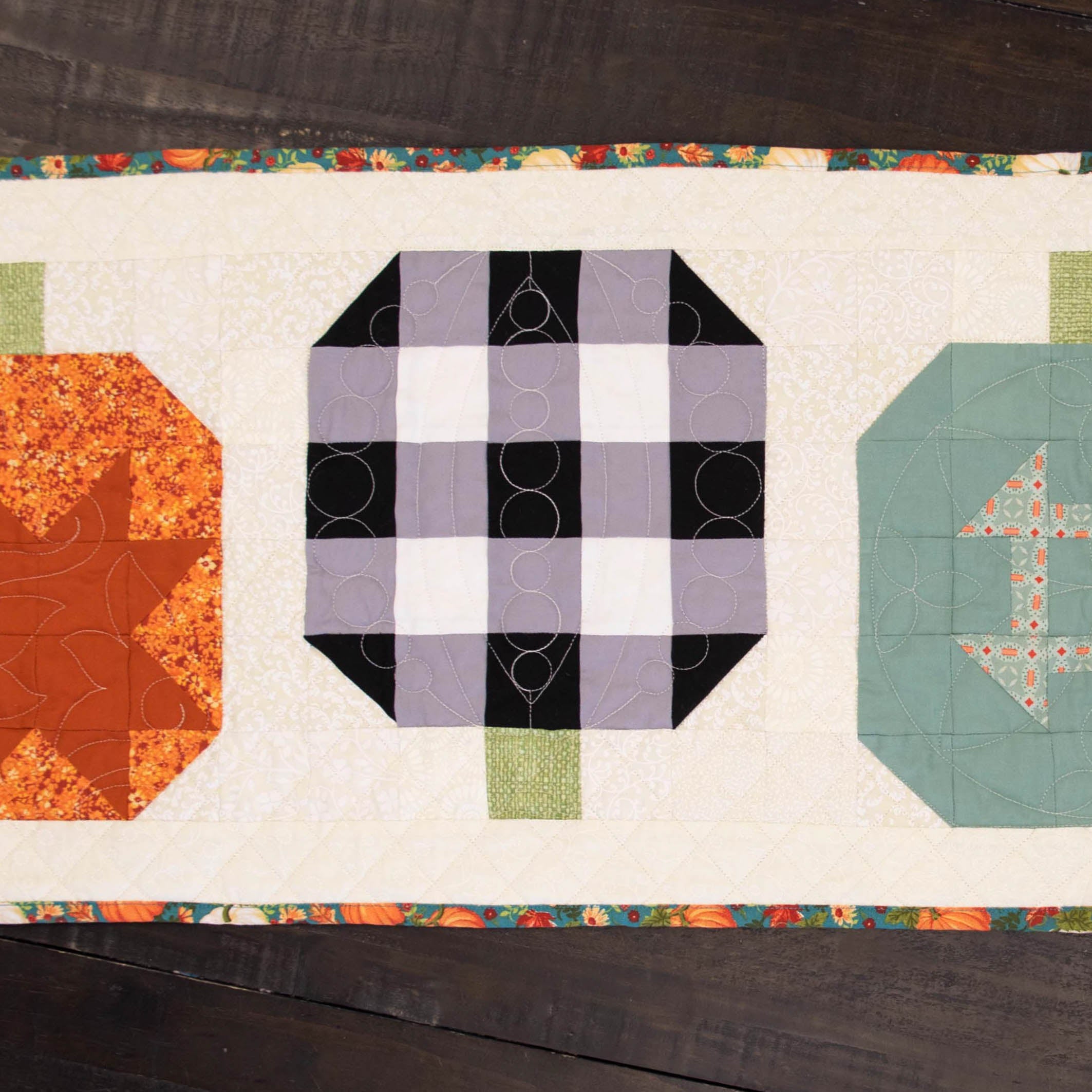 Pumpkin Patchwork Quilted Table Runner Precut Quilt Kit