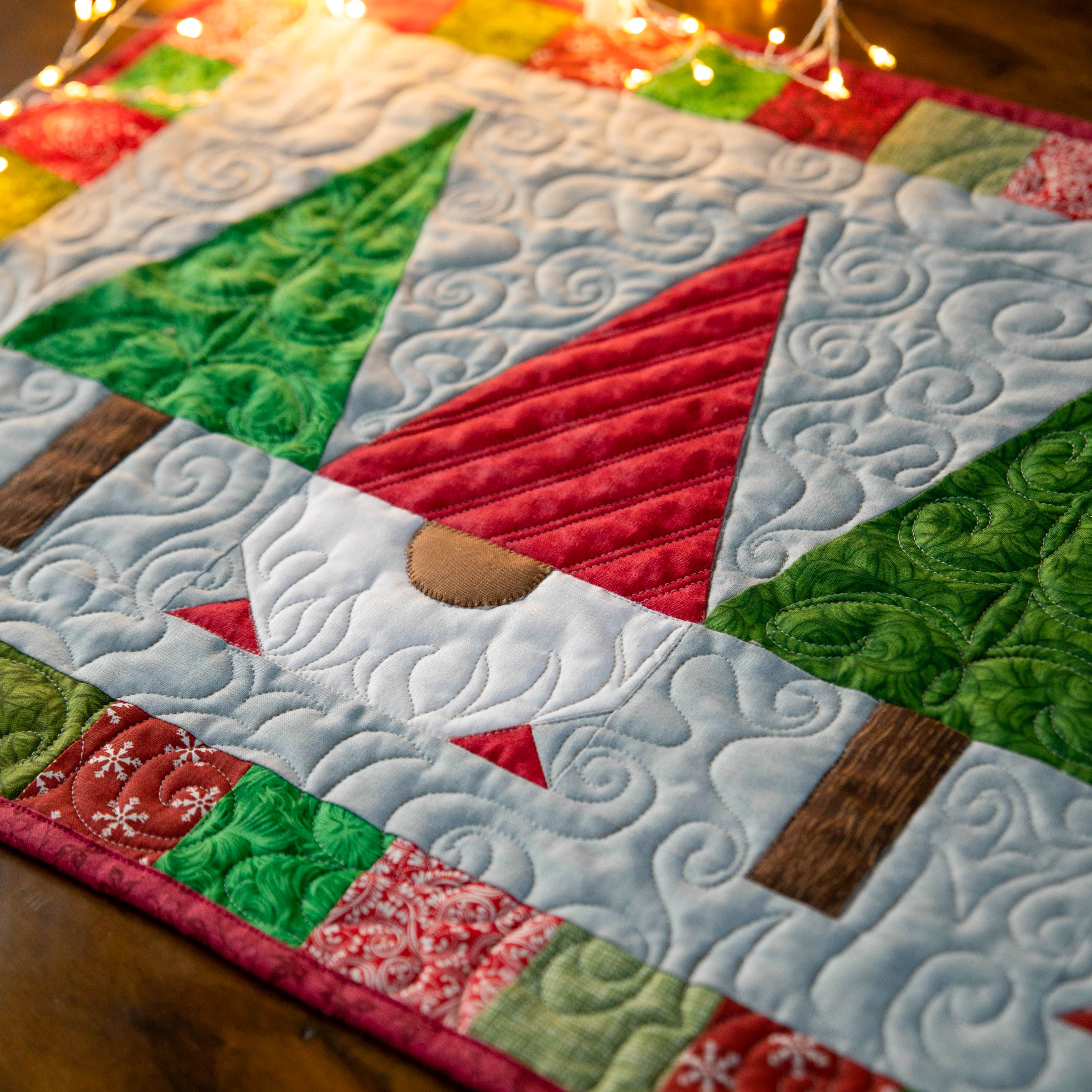 Christmas Gnomes Quilted Table Runner Precut Quilt Kit