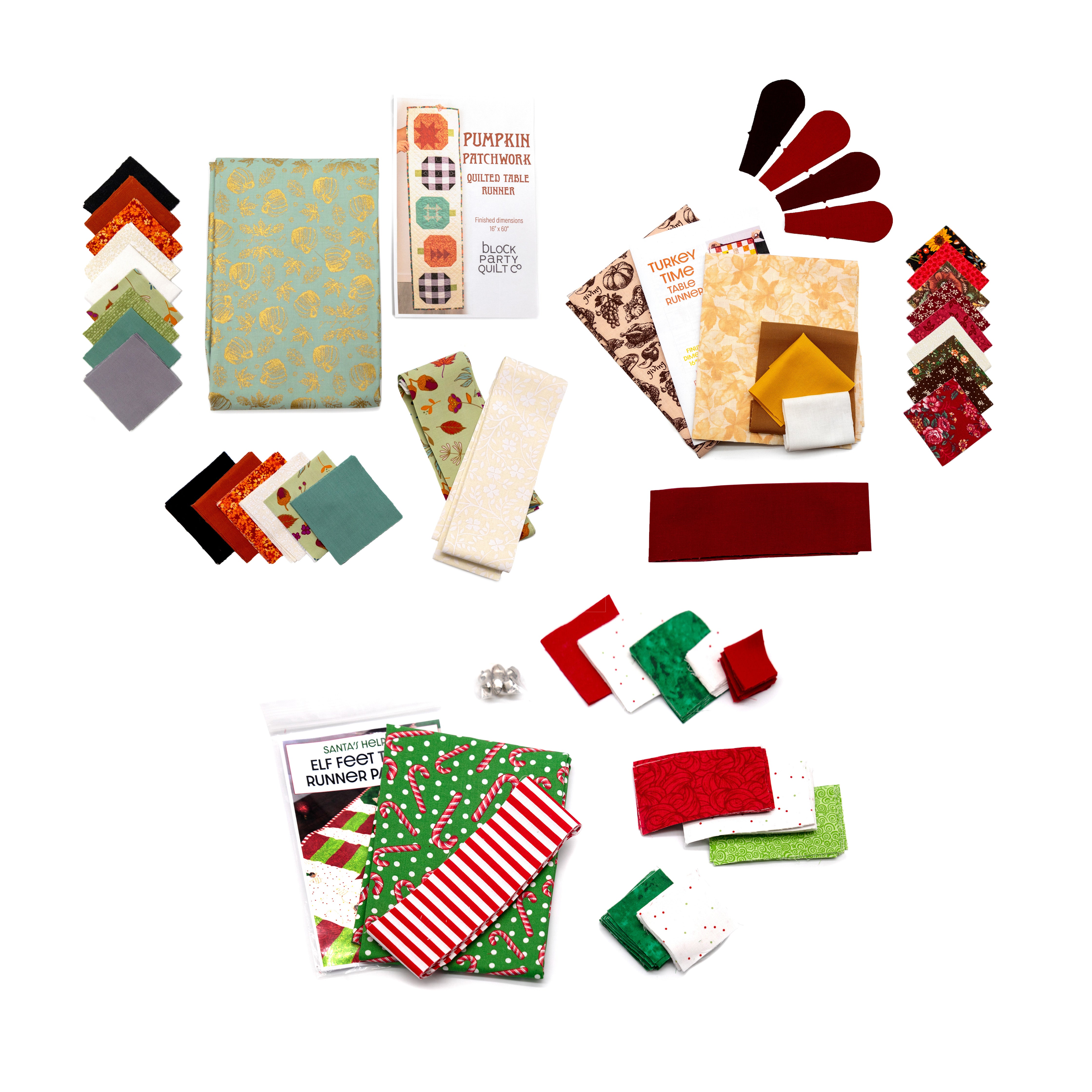 Holiday Quilted Table Runner Kit Bundle