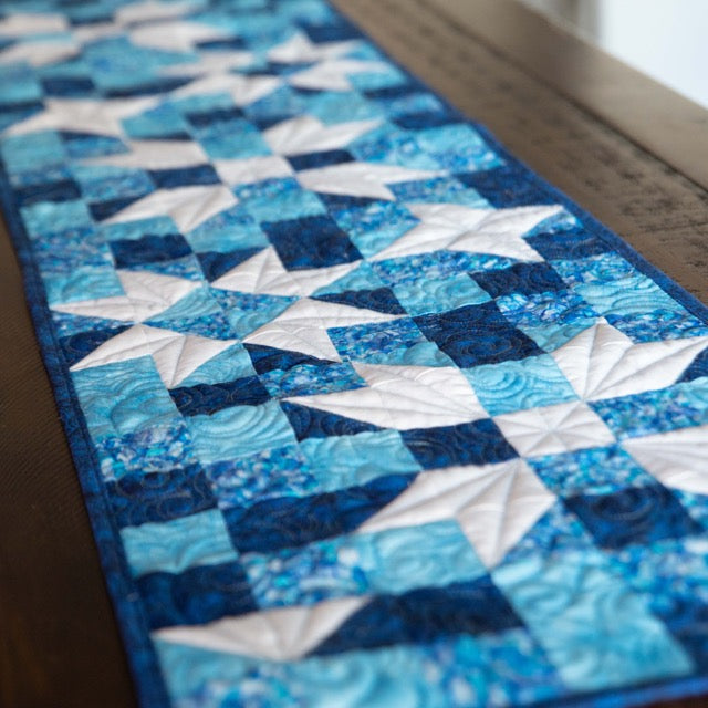 Snowflakes Quilted Table Runner Precut Quilt Kit