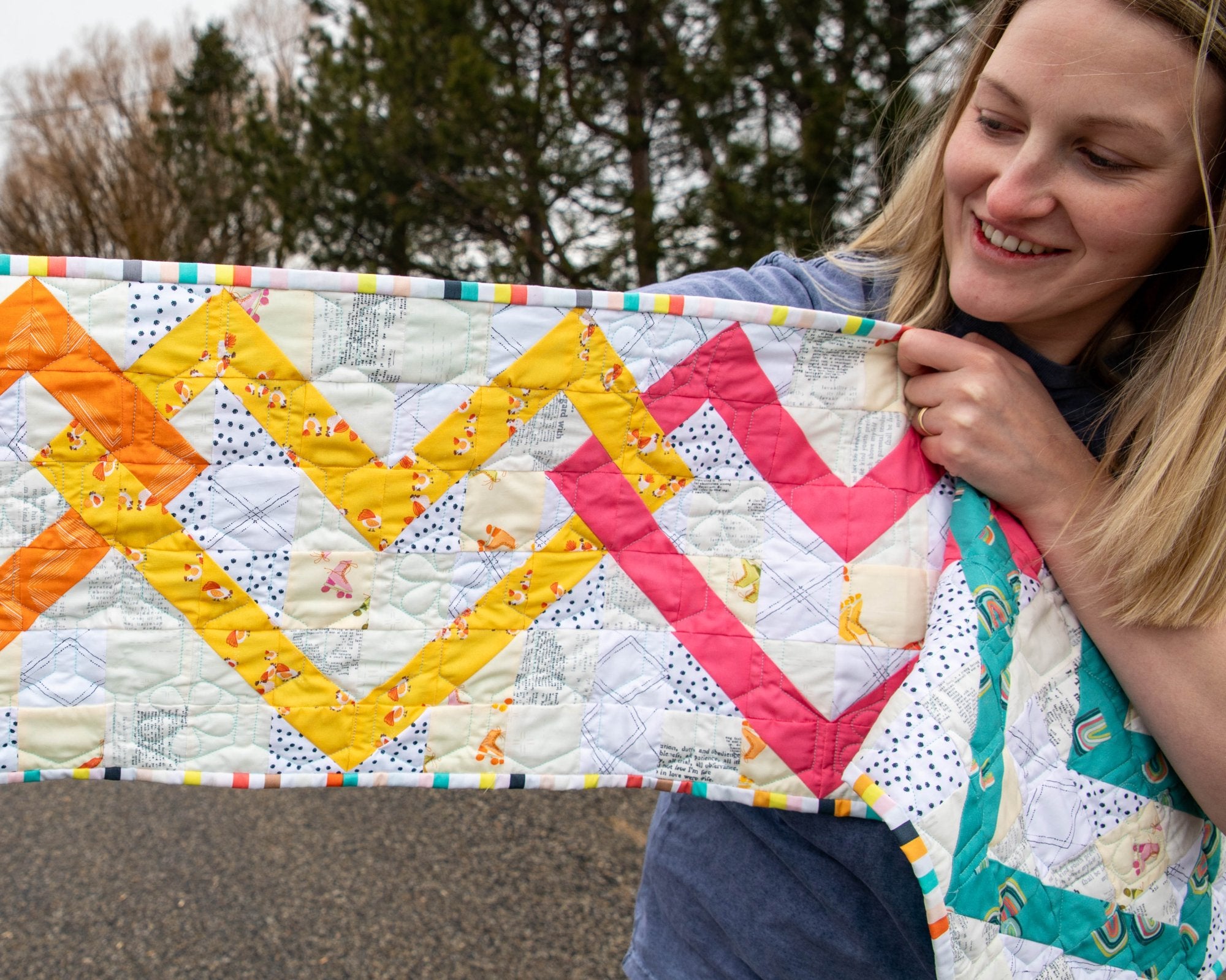 Linked Hearts Quilted Table Runner Pattern