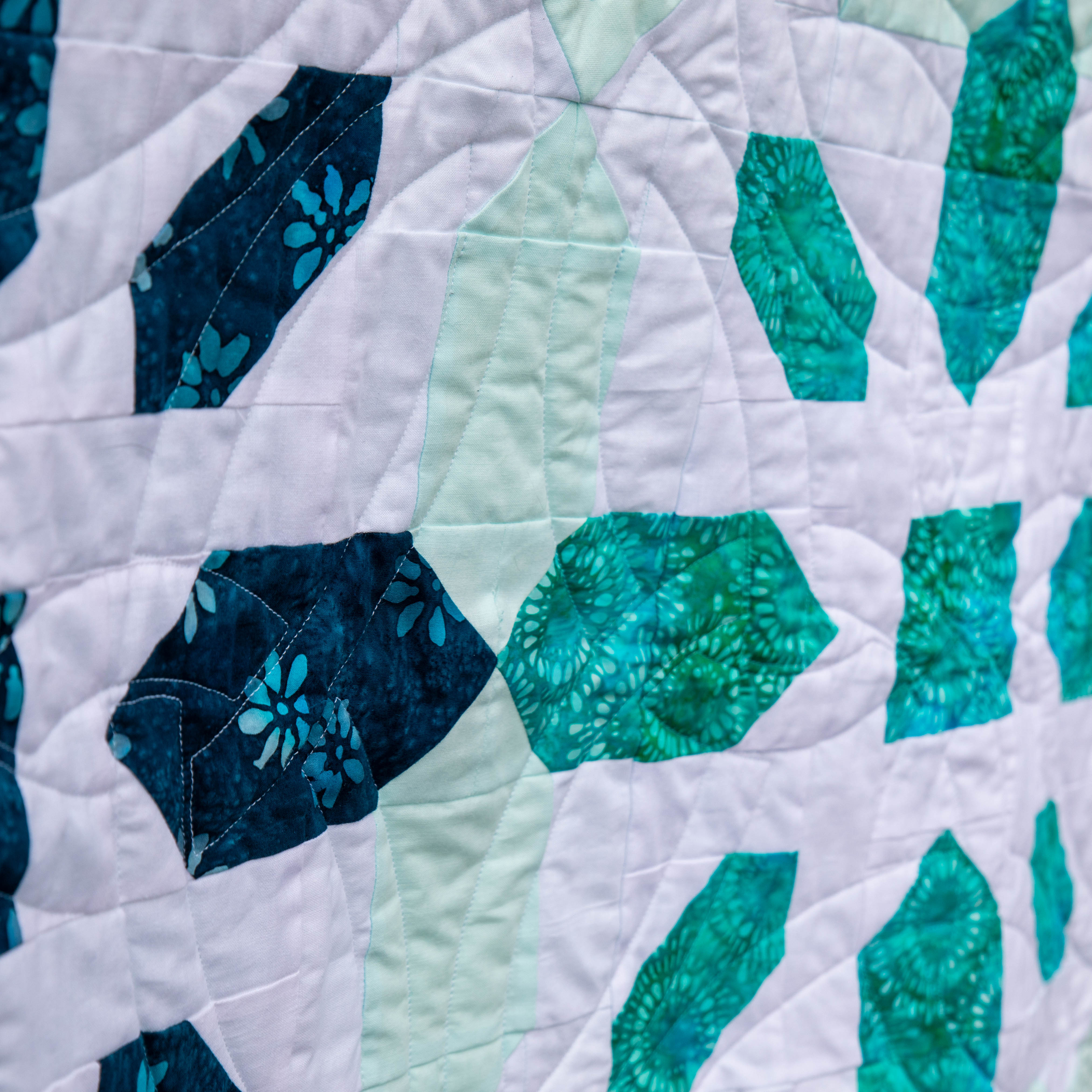 Moroccan Tiles Quilt Kit - Blue Batiks