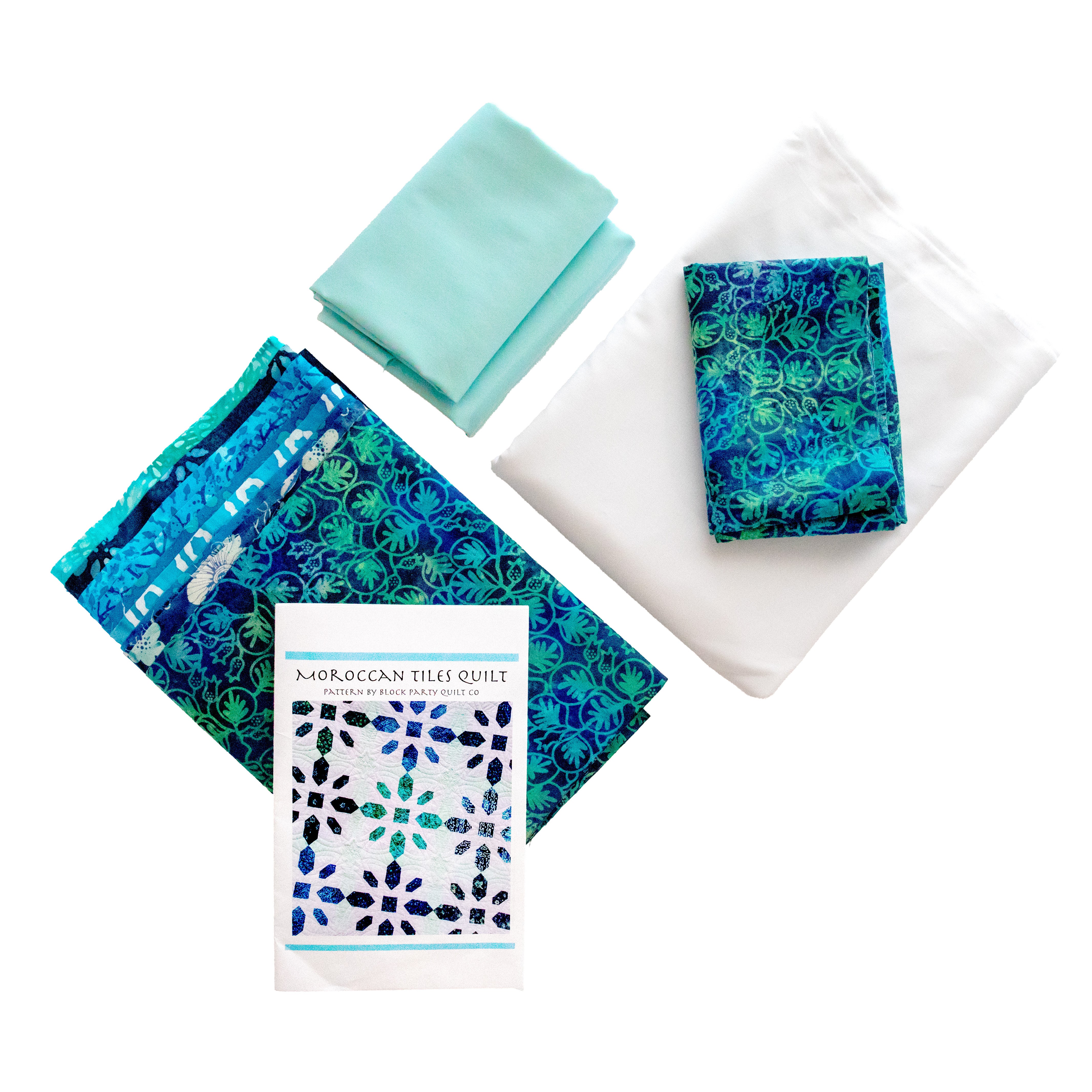 Moroccan Tiles Quilt Kit - Blue Batiks