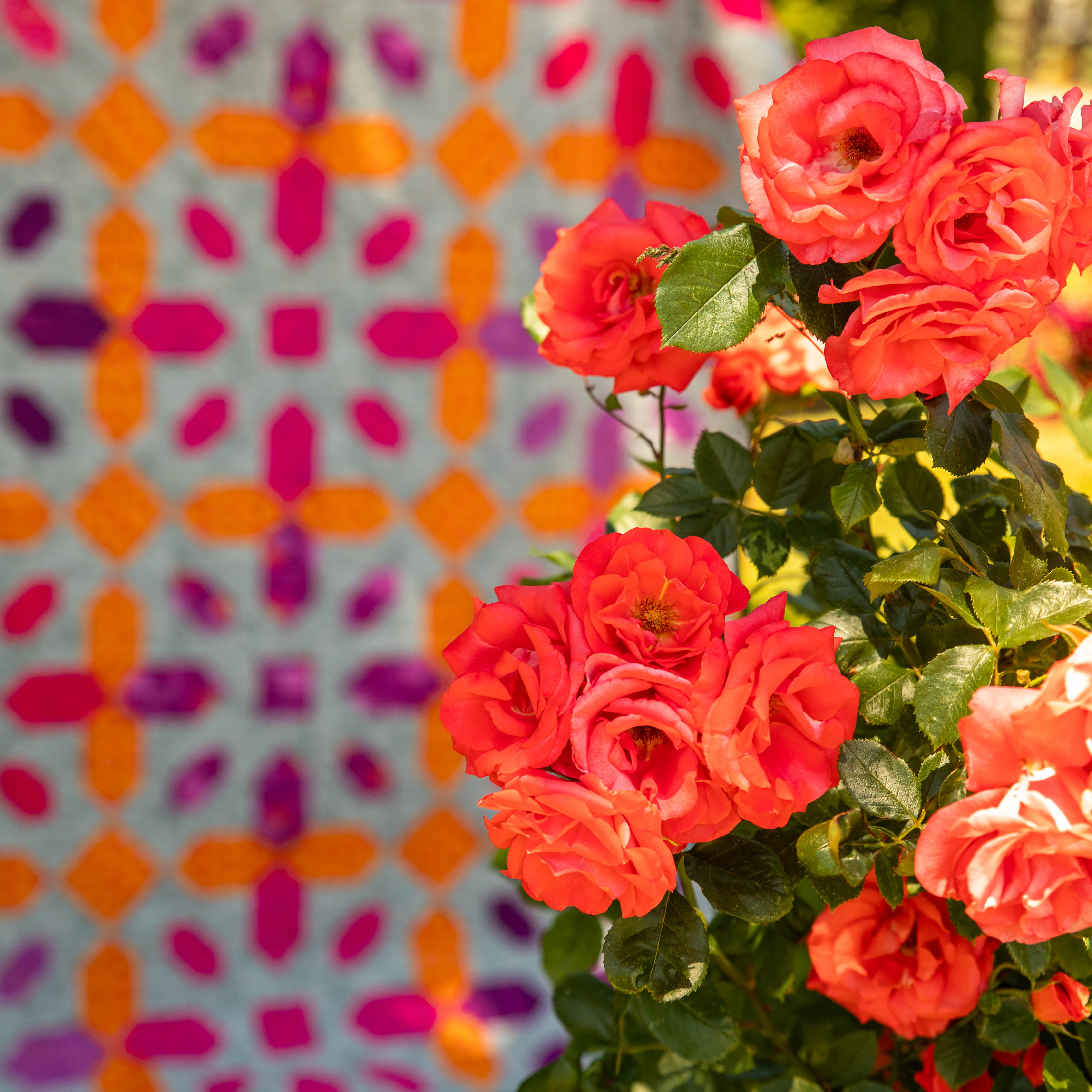 Moroccan Tiles Quilt Kit - Pink and Orange