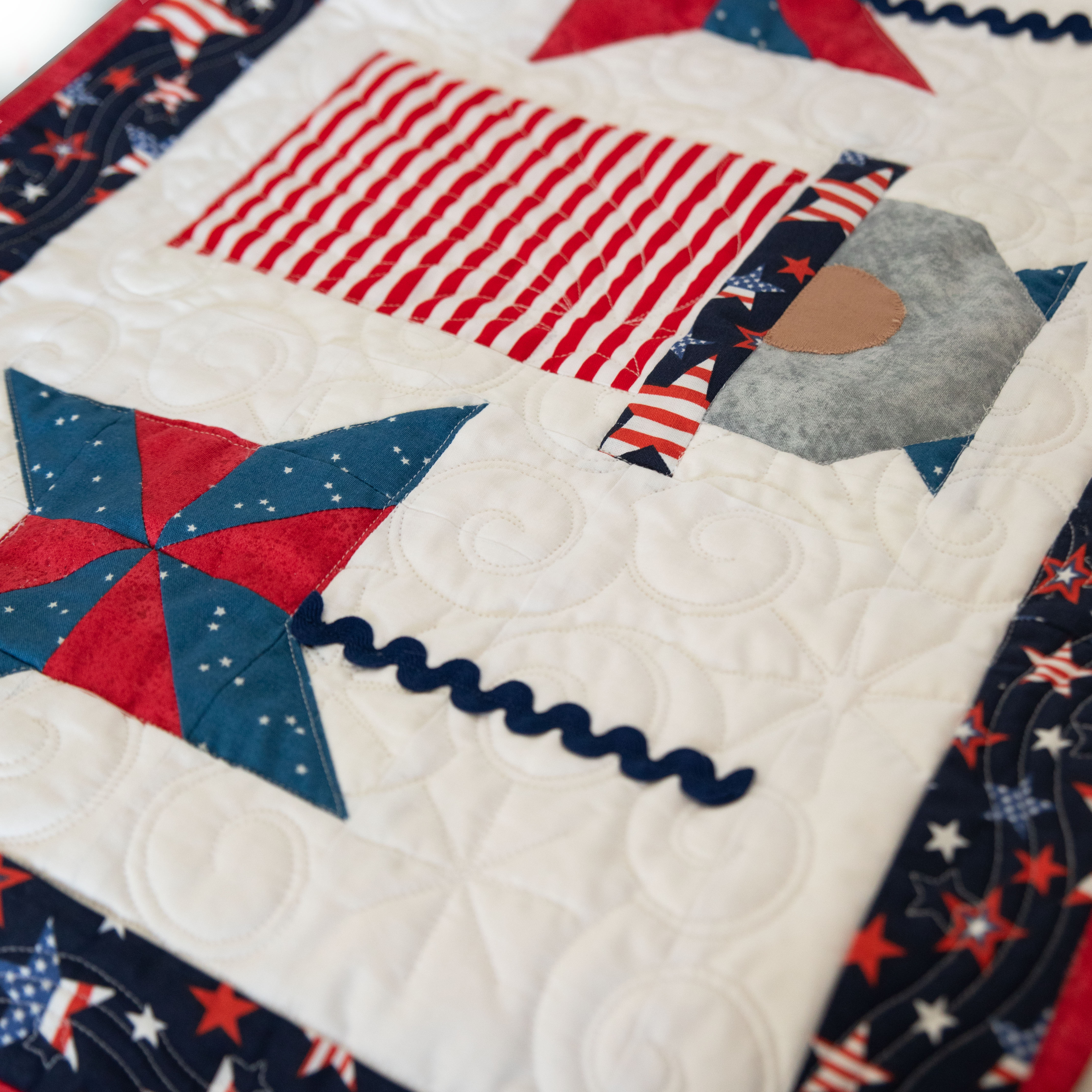 Patriotic Gnomes Quilted Table Runner Precut Quilt Kit