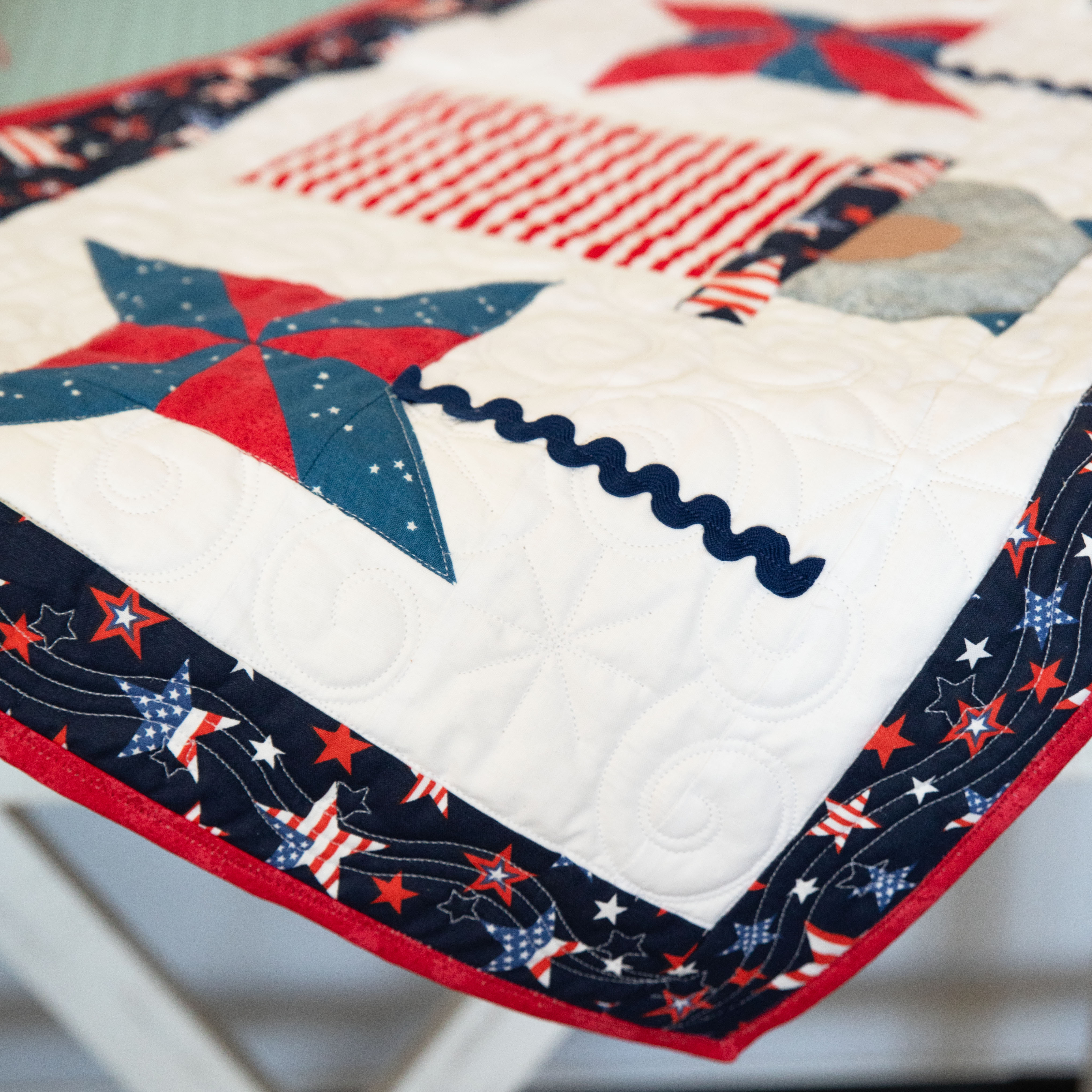 Patriotic Gnomes Quilted Table Runner Precut Quilt Kit