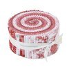 Peace on Earth Jelly Roll Riley Blake Red and White Christmas Fabric