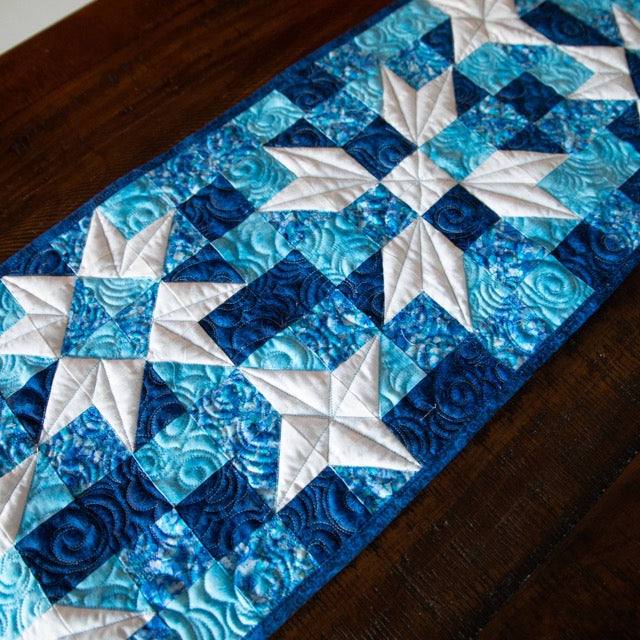 Snowflakes Quilted Table Runner Precut Quilt Kit