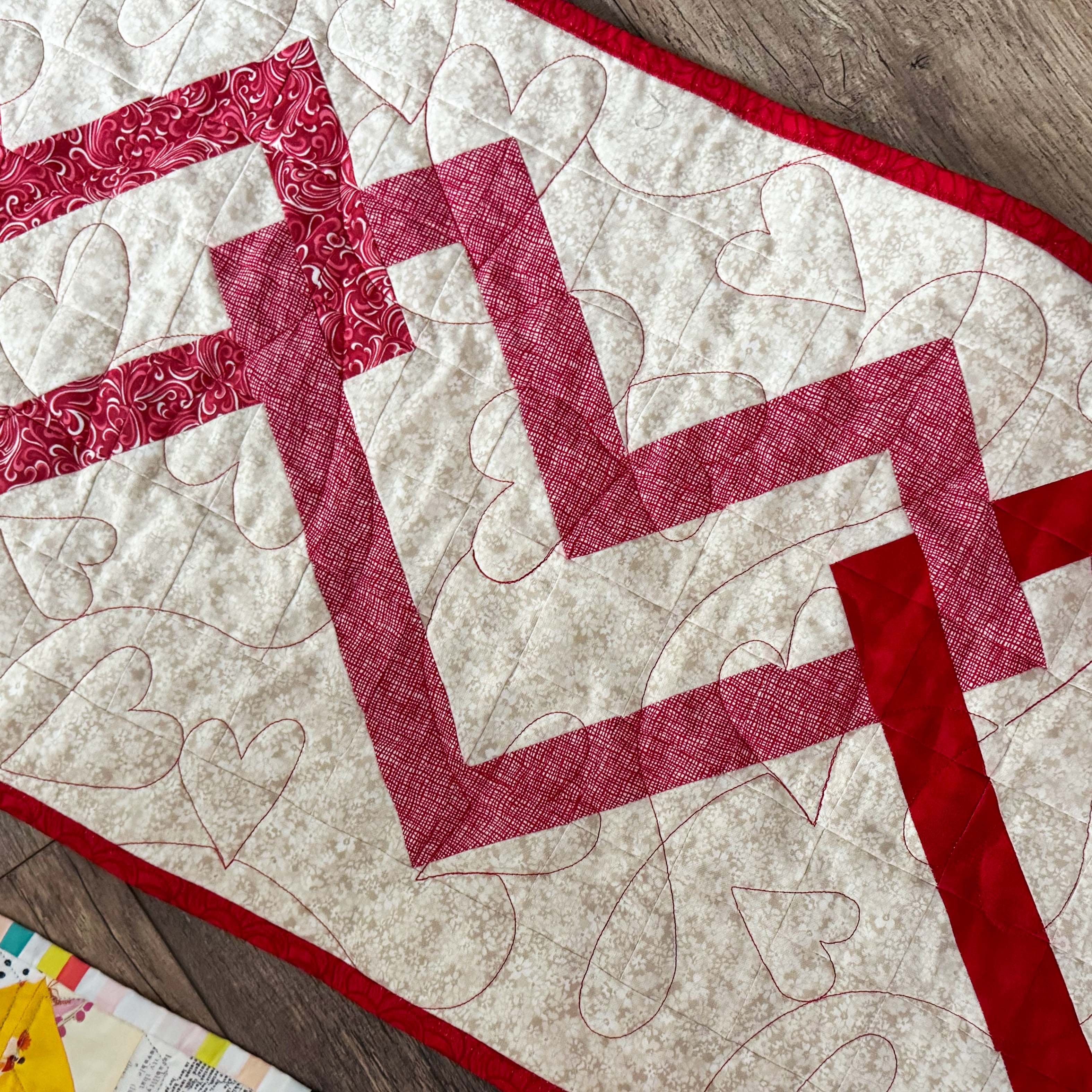 Linked Hearts Quilted Table Runner Kit