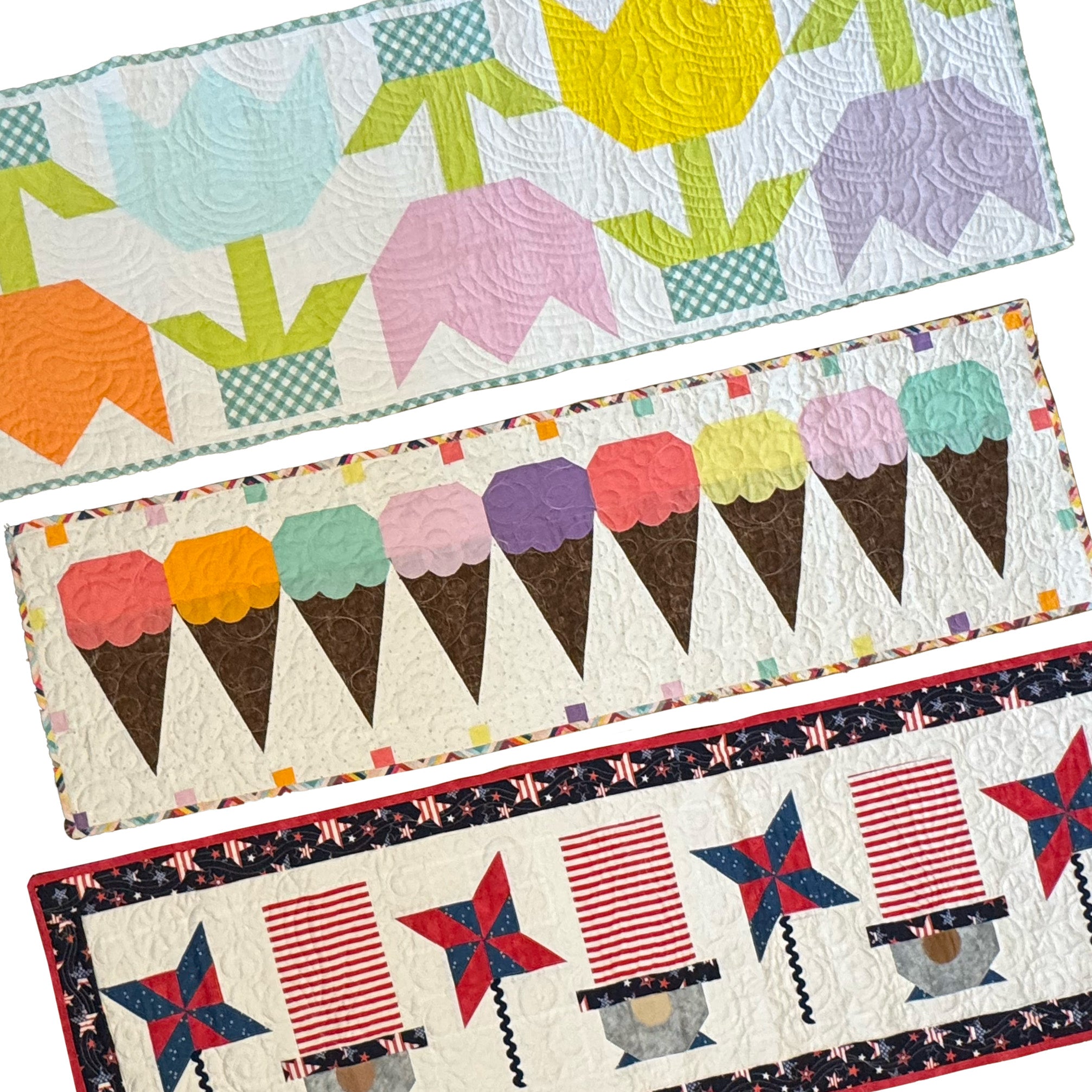 Spring Quilted Table Runner Kit Bundle - April, May, June