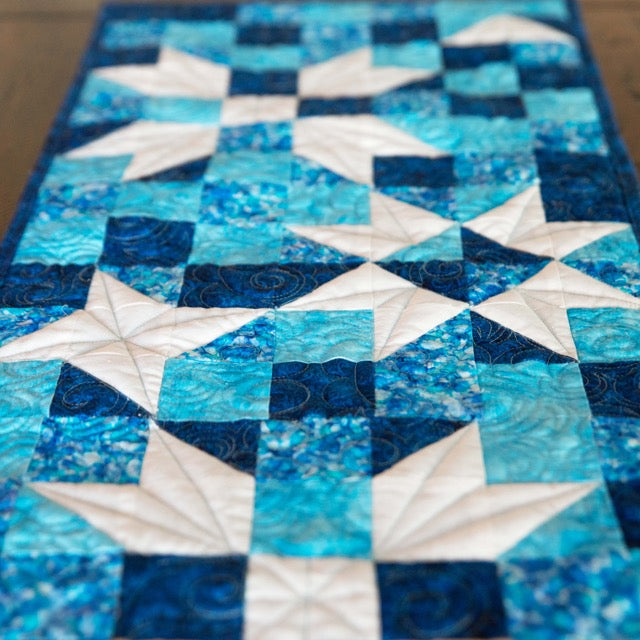 Snowflakes Quilted Table Runner Precut Quilt Kit