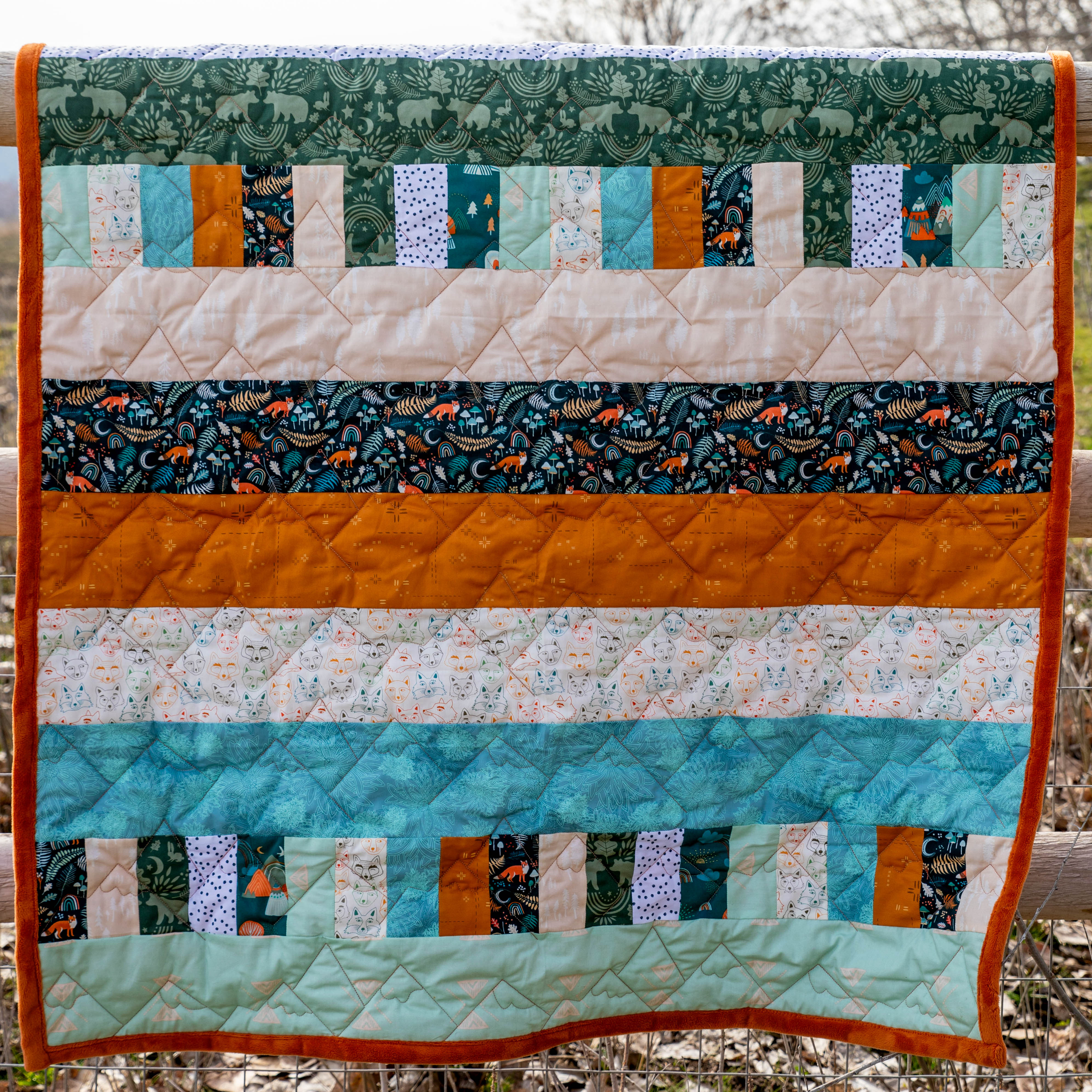 Bricks and Beams Quilt Kit - Timberline